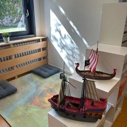 Spielecke mit Piratenschiffen