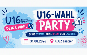 Banner U-16 Wahlparty mit den gröbsten Informationen