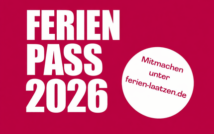 Schriftzug mit Hinweis auf Beteiligung unter ferien-laatzen.de